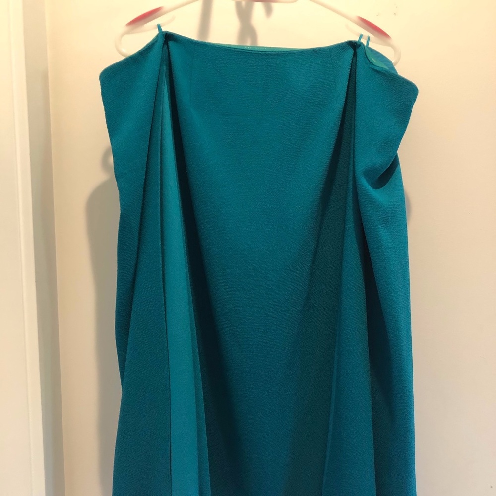 Teal Trina Turk Cape Dress